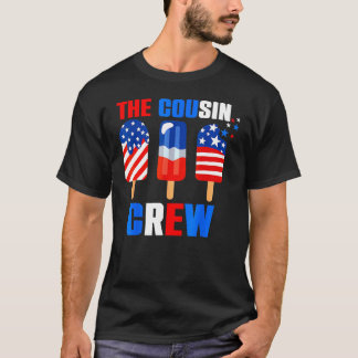 T-shirt L'équipage de Cousin nous 4 juillet un drapeau