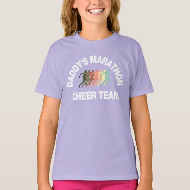 T-shirt l'équipe d'acclamations marathon de daddy (Devant)