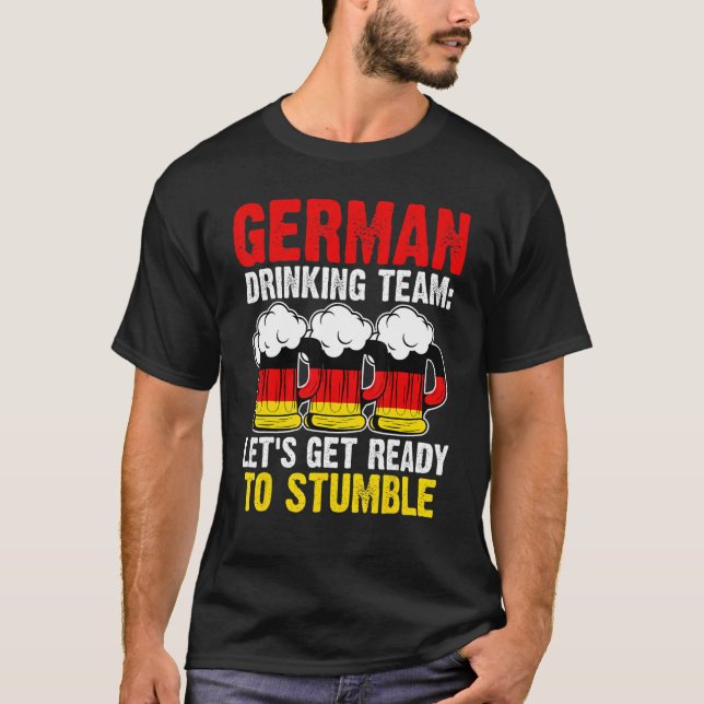 T-shirt L'équipe de boisson allemande allons faire boire à (Devant)