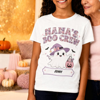 T-Shirt L'équipe de fantômes de Nana Halloween Nom du peti