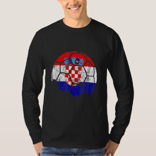 T-shirt L'Équipe De Football Croate Appuie Le Drapeau Croa