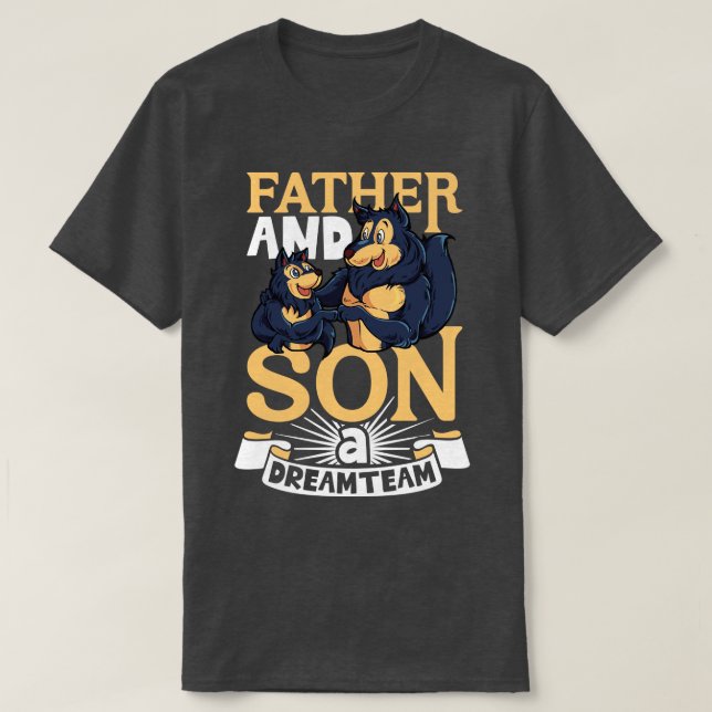 T-shirt L'équipe de rêve père et fils 1 (Design devant)