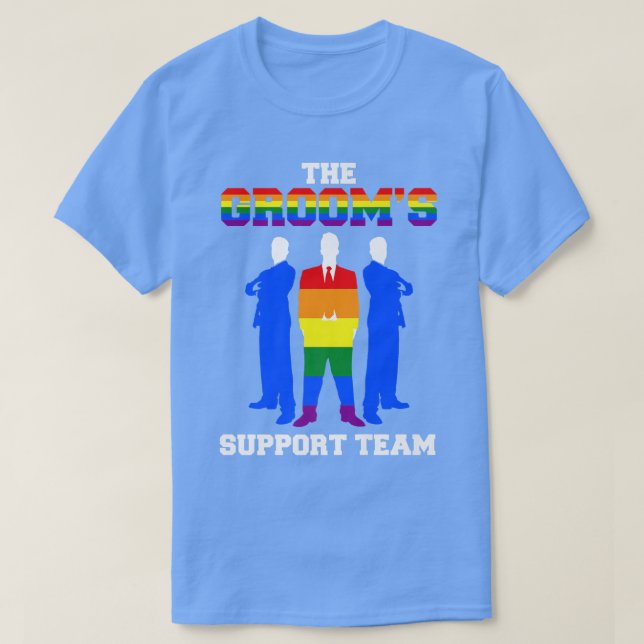 T-shirt L'équipe de soutien du marié gay pour l'enterremen (Design devant)