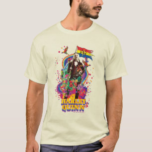 T-shirt L'équipe du suicide Harley Quinn Flowers & Rainb