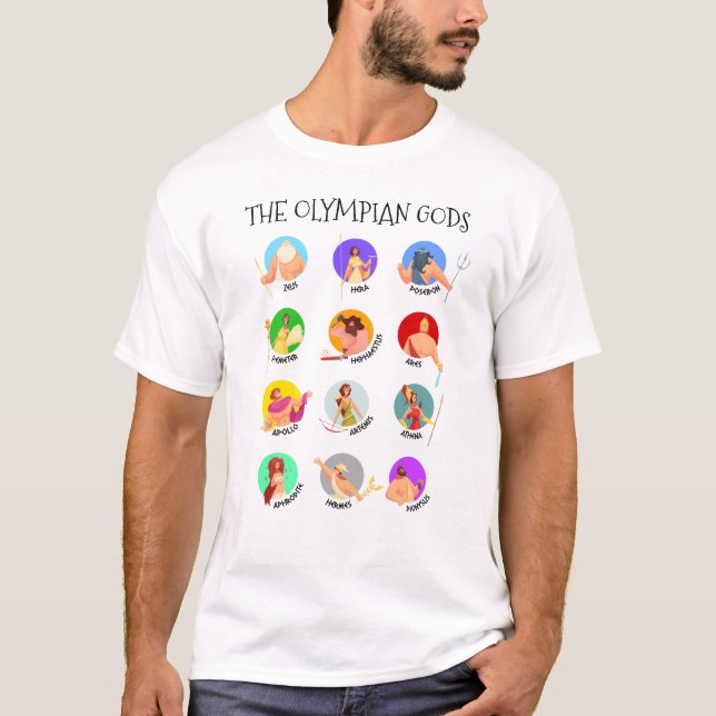 T-shirt Les 12 dieux Olympiens de la mythologie grecque T- (Devant)