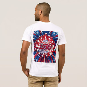 T-shirt Les 250 ans d'Amérique 1776-2026 Feux d'artifice R