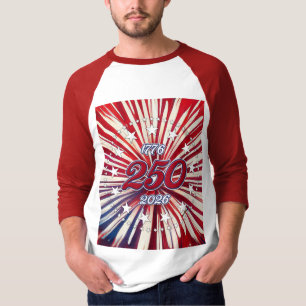 T-shirt Les 250 ans d'Amérique 1776-2026 Feux d'artifice R