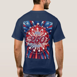 T-shirt Les 250 ans d'Amérique 1776-2026 Feux d'artifice R