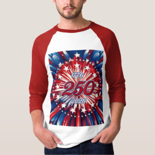 T-shirt Les 250 ans d'Amérique 1776-2026 Feux d'artifice R