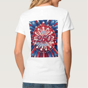 T-shirt Les 250 ans d'Amérique 1776-2026 Feux d'artifice T