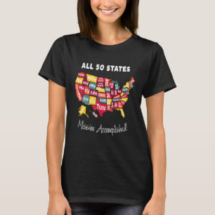 T-shirt Les 50 États Mission Réalisé Momento Pour Hommes