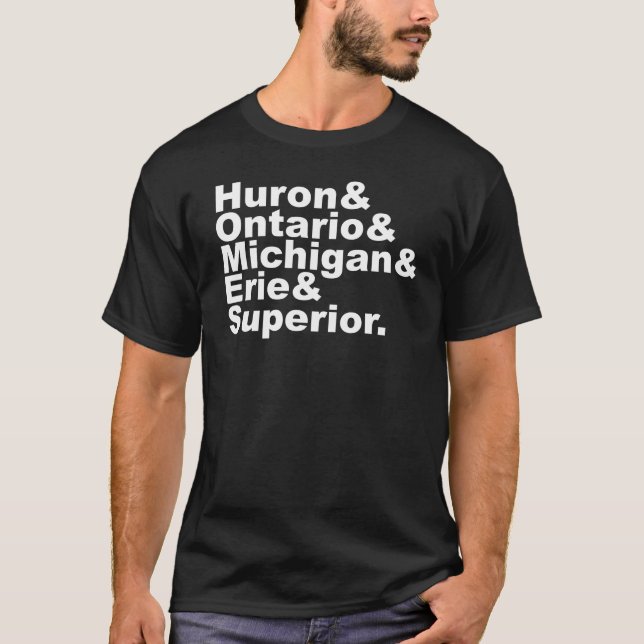 T-shirt Les 5 Great Lakes | Huron Ontario Michigan Erie (Devant)