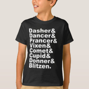 T-shirt Les 8 rennes du Père Noël   Noël
