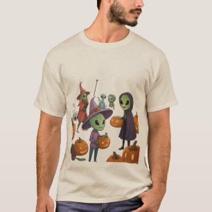 T-shirt Les aliens célèbrent Halloween sur Terre – Costume