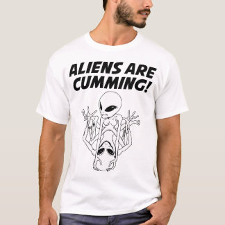T-shirt Les Aliens Cumulent Drôle Squelette