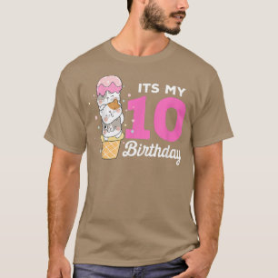 T-shirt Les amateurs de chats Crème glacée C'est ma 10ème 