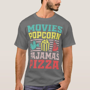 T-shirt Les amateurs de films Popcorn regardent la nuit