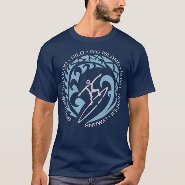 T-shirt Les amateurs de surf de Big Island Hawaii (Devant)