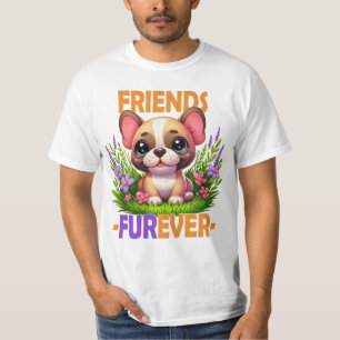 T-shirt Les amis Furever jeu de mots. Chien de chiot de Bu