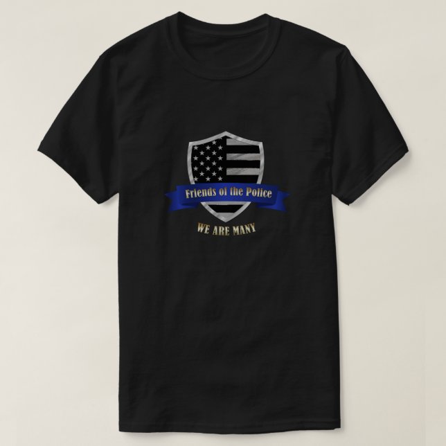 T-shirt Les amis minces de Blue Line de la police nous (Design devant)