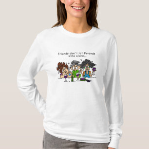 T-shirt Les amis ne laissent pas seul le vin d'amis