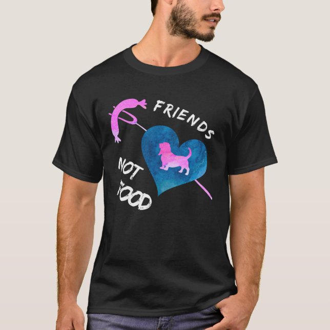 T-SHIRT LES AMIS NE SONT PAS LA NOURRITURE VEGAN ANIMAL AC (Devant)