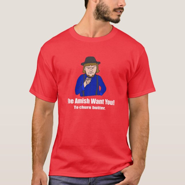 T-shirt Les Amish vous veulent foncés (Devant)