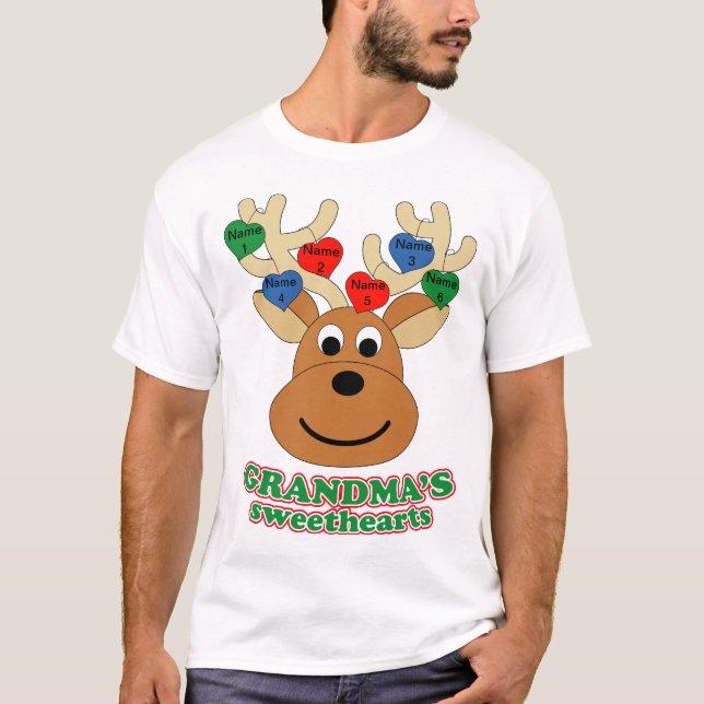 T-shirt Les amoureuses de la grand-maman ajoutent vos noms (Devant)