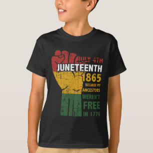 T-shirt Les ancêtres n'étaient pas libres en 1865 4 juille