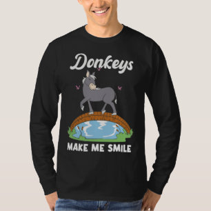 T-shirt Les ânes me font sourire Âne Mini Cheval