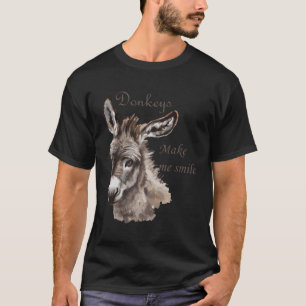 T-shirt Les ânes me font sourire Miniature Donkeytail
