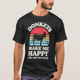 T-shirt Les ânes me rendent heureux Abeille d'âne ferme An
