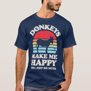 T-shirt Les ânes me rendent heureux Sunset Retro pour les 