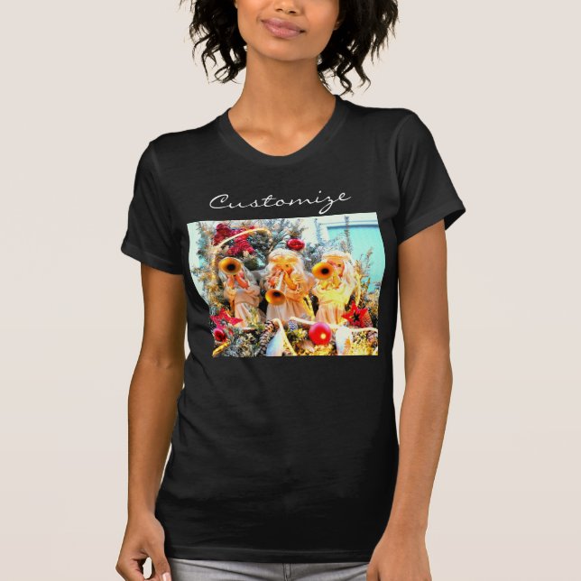 T-shirt les anges trompent joyeusement noël (Devant)