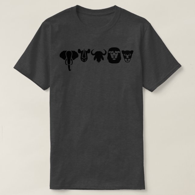 T-shirt Les animaux d'Afrique gros cinq (Design devant)