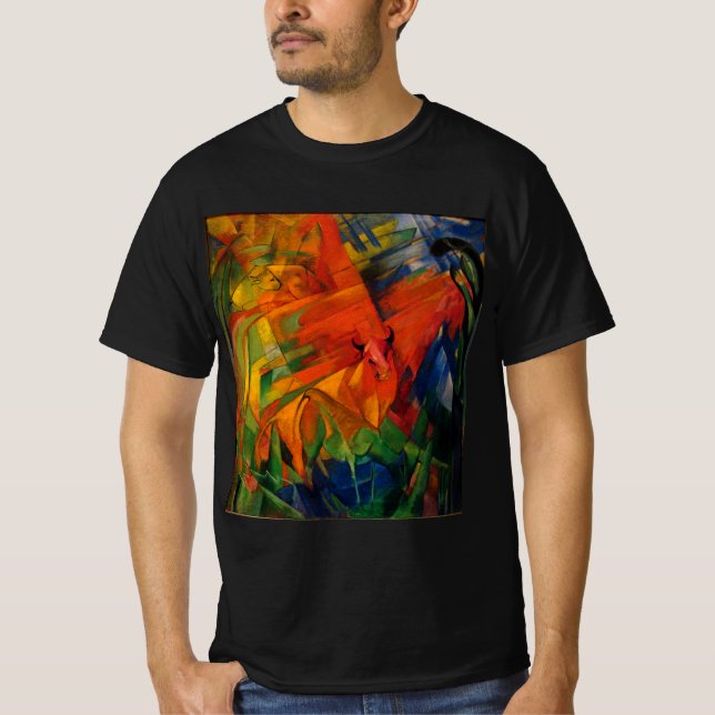 T-shirt Les animaux dans un paysage par Franz Marc (Devant)