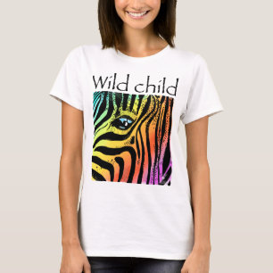 T-shirt Les animaux sauvages du zèbre arc-en-ciel