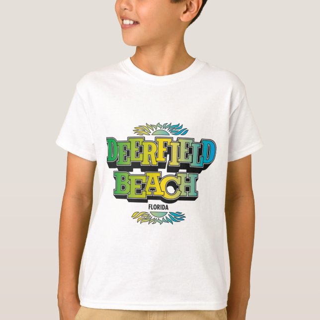 T-shirt Les années 1970 de plage de Deerfield (Devant)