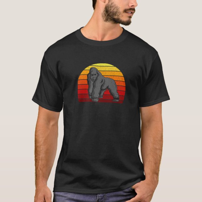 T-shirt Les années 70 80S Silverback Gorilla (Devant)