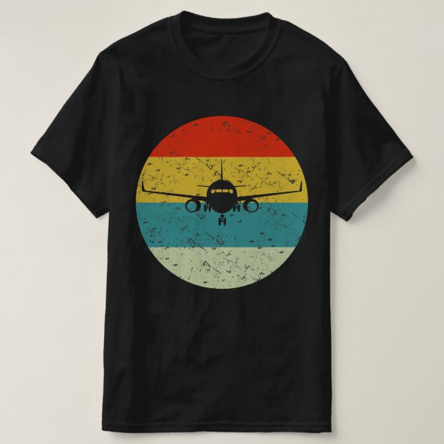 T-shirt les années 70 de vinification d'avion (Design devant)