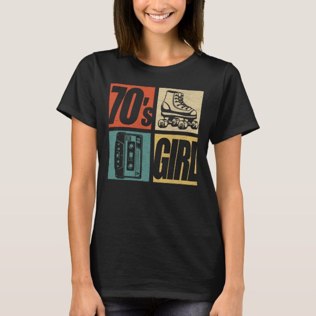 T-shirt les années 70 Fille 1970s Mode 70 Thème Soirée (Devant)