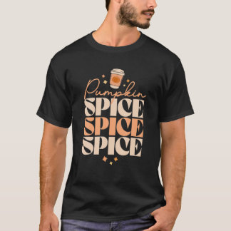 T-shirt les années 70 rétro Citrouille épice latte PSL rét