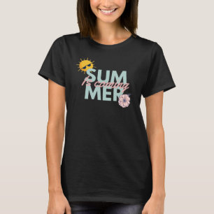 T-shirt les années 70 Retro Rose et turquoise : L'été arri