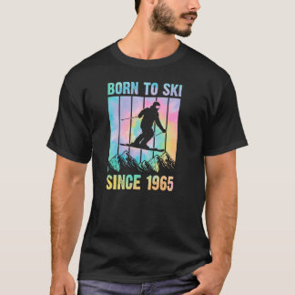 T-shirt les années 70 Style Mountain Trip Né À Ski Depuis