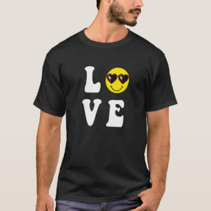 T-shirt les années 70 Yellow Smile Face Chemise Mignonne H