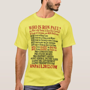T-SHIRT LES ANTÉCÉDENTS DE VOTE 2012 DE RON PAUL