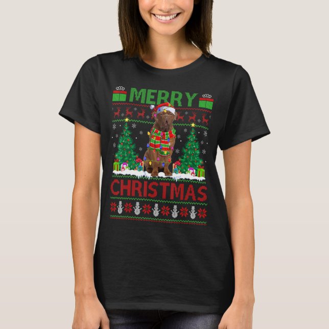 T-shirt Les arbres de Noël éclairent Père Noël Dogue De Bo (Devant)