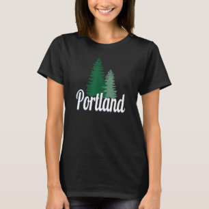 T-shirt Les arbres de Portland Les tons verts