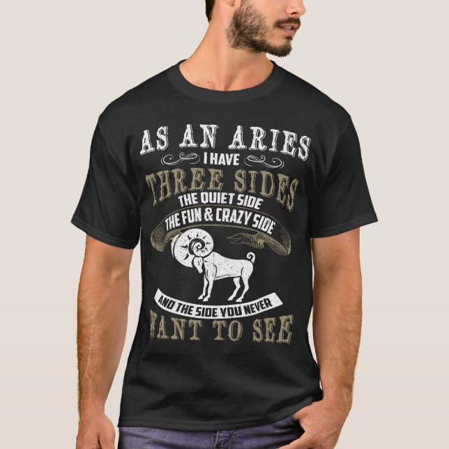 T-shirt Les Aries Ont 3 Côtés. SYMBOLE Zodiaque Aries (Devant)