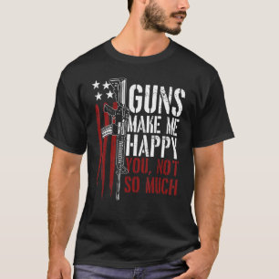 T-shirt Les armes à feu me rendent heureux Américain Drape